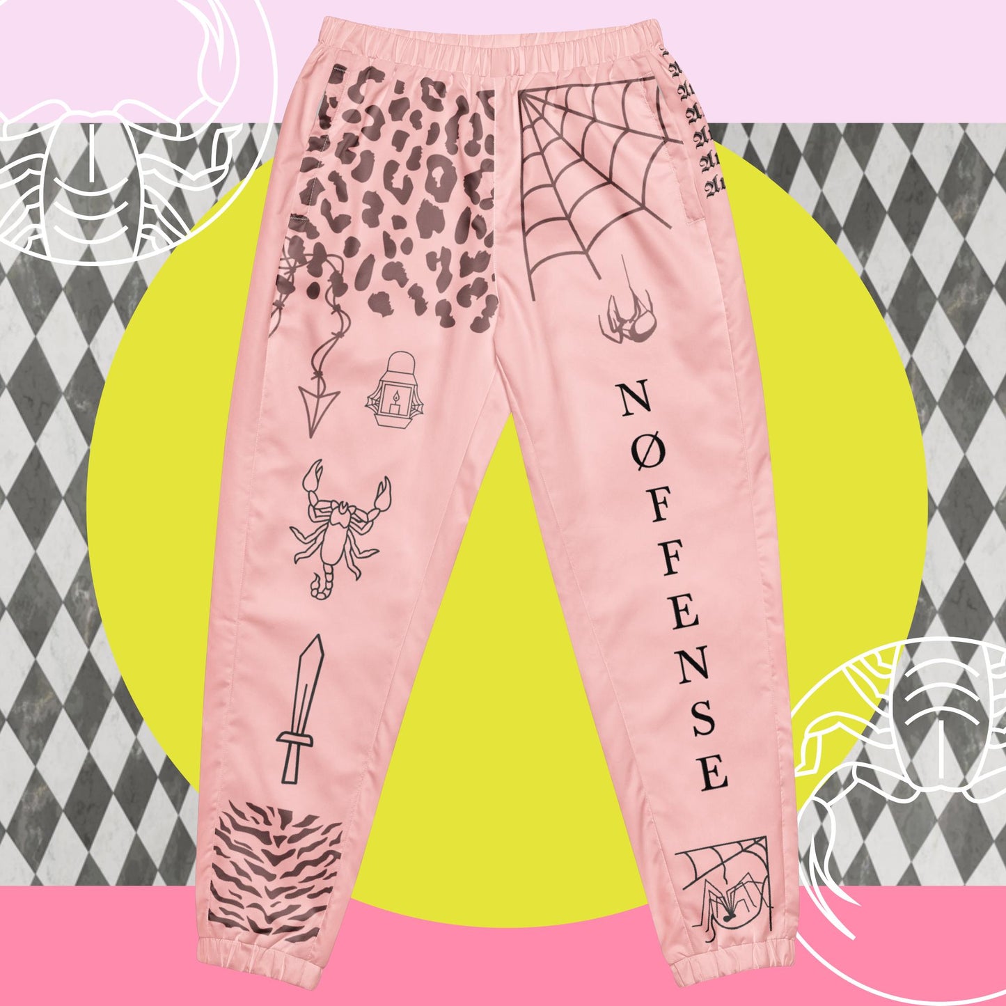 NØFFENSE- Astrology/PINK Track Pants